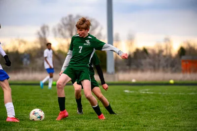Boys Soccer action shot — Summit vs. Blackhawk Christian, Fort Wayne Indiana