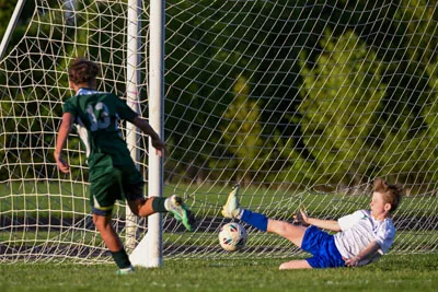 Boys Soccer action shot — Summit vs. Maple Creek, Fort Wayne Indiana