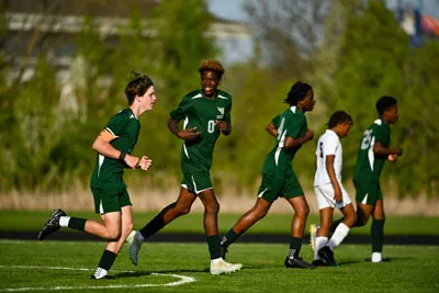 Boys Soccer action shot — Summit vs. New Haven, Fort Wayne Indiana