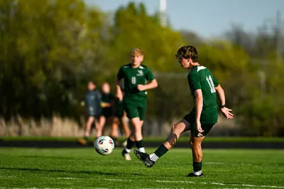 Boys Soccer action shot — Summit vs. New Haven, Fort Wayne Indiana