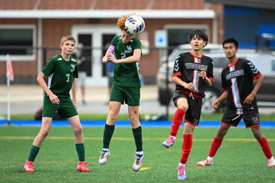 Boys Soccer action shot — Summit vs. Woodside, Fort Wayne Indiana