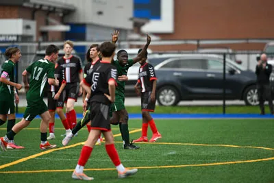 Boys Soccer action shot — Summit vs. Woodside, Fort Wayne Indiana