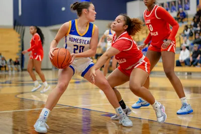 Girls Basketball action shot — Homestead vs. Wayne, Fort Wayne Indiana