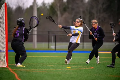 Girls Lacrosse action shot — Homestead vs. Leo, Fort Wayne Indiana