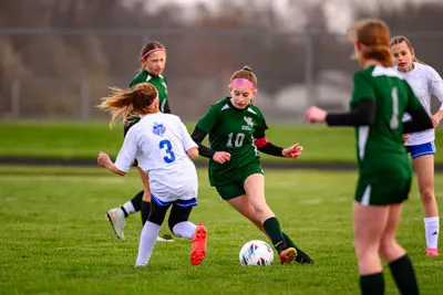 Girls Soccer action shot — Summit vs. Blackhawk Christian, Fort Wayne Indiana