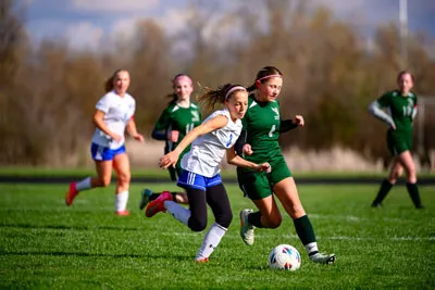 Girls Soccer action shot — Summit vs. Blackhawk Christian, Fort Wayne Indiana