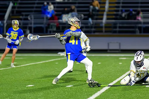 Boys Lacrosse action shot — Homestead vs. Bishop Dwenger, Fort Wayne Indiana