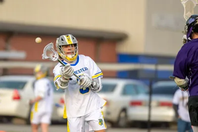Boys Lacrosse action shot — Homestead vs. Leo, Fort Wayne Indiana