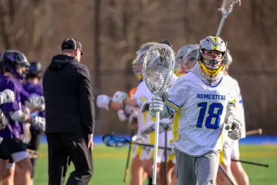 Boys Lacrosse action shot — Homestead vs. Leo, Fort Wayne Indiana