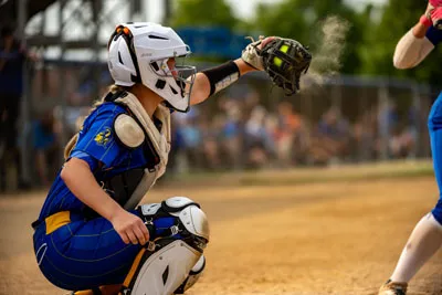 Softball action shot — Homestead vs. Carroll, Fort Wayne Indiana