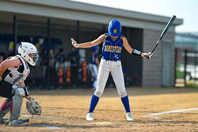 Softball action shot — Homestead vs. Concordia, Fort Wayne Indiana