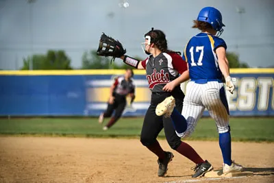 Softball action shot — Homestead vs. Concordia, Fort Wayne Indiana