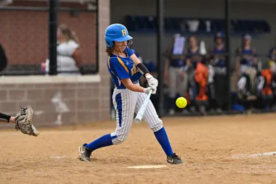 Softball action shot — Homestead vs. Leo, Fort Wayne Indiana