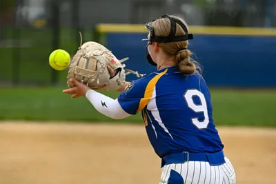 Softball action shot — Homestead vs. Leo, Fort Wayne Indiana