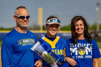 Softball action shot — Homestead vs. Snider, Fort Wayne Indiana