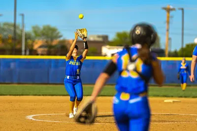Softball action shot — Homestead vs. Snider, Fort Wayne Indiana